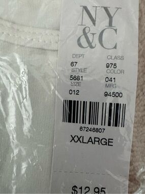 New York & Company Paper White Tank Top